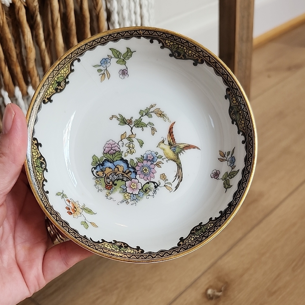 Vintage Noritake Floral Porcelain Bowl with Gold Trim